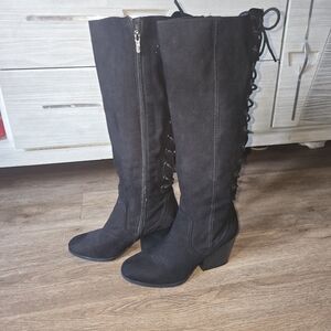 Circus by Sam Edelman Black Lace-Up Boots